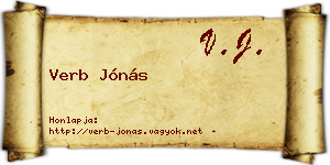 Verb Jónás névjegykártya